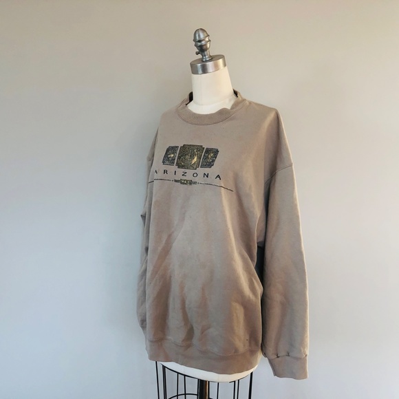 ARIZONA Sweatshirt Fruit Of The Loom Long Sleeves Beige - Picture 4 of 8